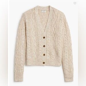 Women's J Crew Factory Cream Cable Knit Cardigan